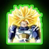 Train in Ultra Instinct form, inspired by Dragon Ball Super's Goku, neon-lit with vibrant green hues and DBZ DBGT DBS elem...