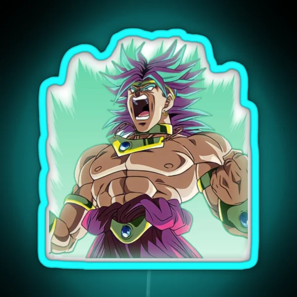 Train Insaiyan Z Controlled Broly Super Saiyan DB DBZ RGB Neon Sign