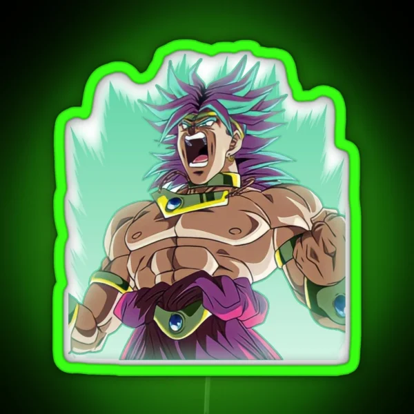 Train Insaiyan Z Controlled Broly Super Saiyan DB DBZ RGB Neon Sign