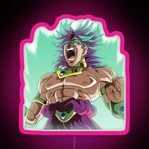 Train Insaiyan Z Controlled Broly Super Saiyan DB DBZ DBGT DBS RGB Neon Sign