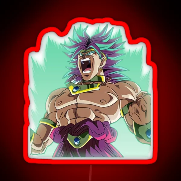 Train Insaiyan Z Controlled Broly Super Saiyan DB DBZ RGB Neon Sign