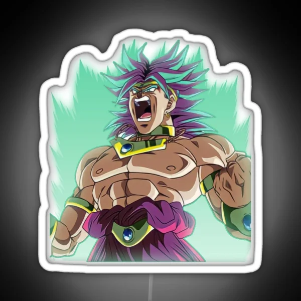 Train Insaiyan Z Controlled Broly Super Saiyan DB DBZ RGB Neon Sign