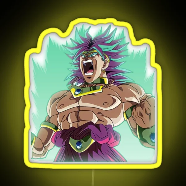 Train Insaiyan Z Controlled Broly Super Saiyan DB DBZ RGB Neon Sign