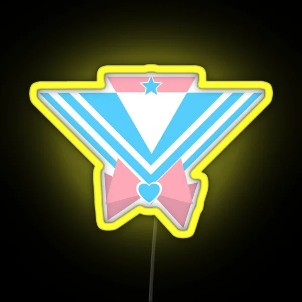 Trans Flag Sailor Moon Sailor Jupiter Vector RGB Neon Sign