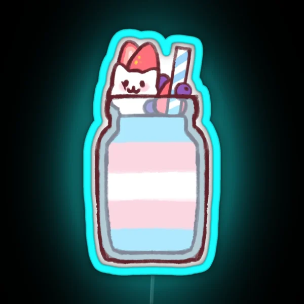 Trans Pride Smoothie Kitty RGB Neon Sign