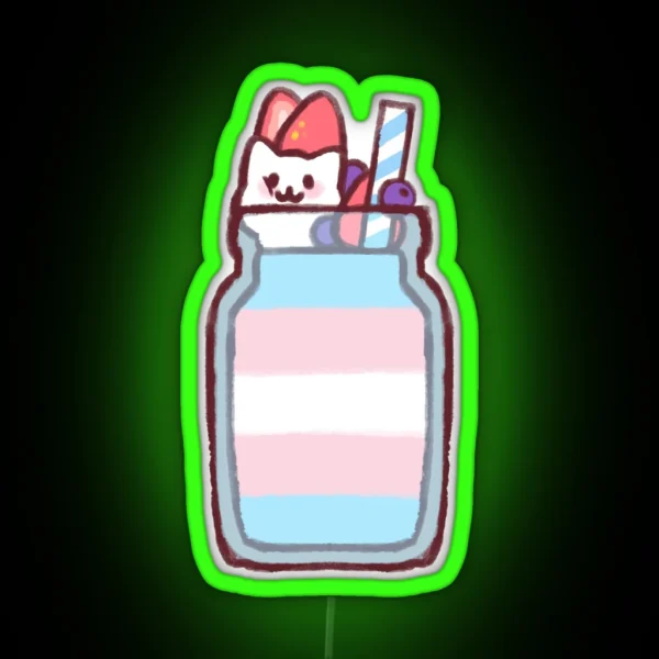 Trans Pride Smoothie Kitty RGB Neon Sign