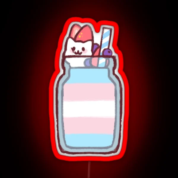 Trans Pride Smoothie Kitty RGB Neon Sign