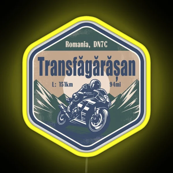 Transfagarasan Pass DN7C Romania Motorcycling RGB Neon Sign