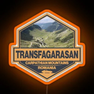 Transfagarasan Romania Travel Art Badge RGB Neon Sign