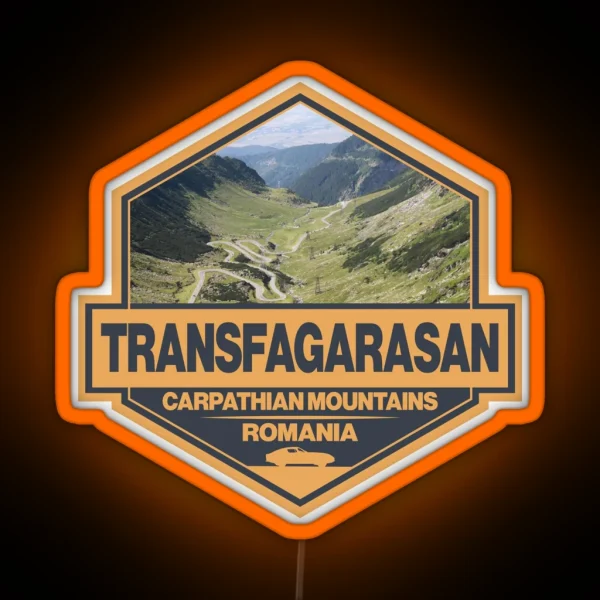 Transfagarasan Romania Travel Art Badge RGB Neon Sign