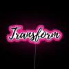 Pink neon sign with transformed RGB colors