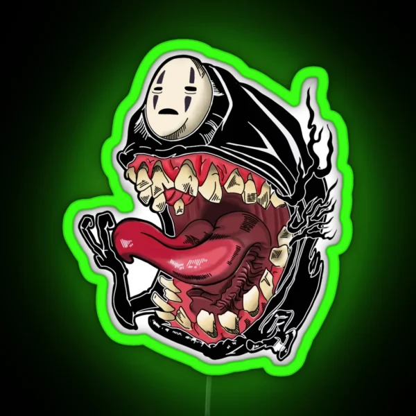 Transforming Identity Spirited Away No Face RGB Neon Sign