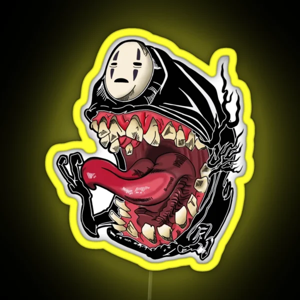 Transforming Identity Spirited Away No Face RGB Neon Sign