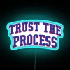 Neon blue sign with drop shadow effect
