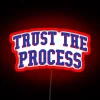 Neon sign with a red drop shadow effect
