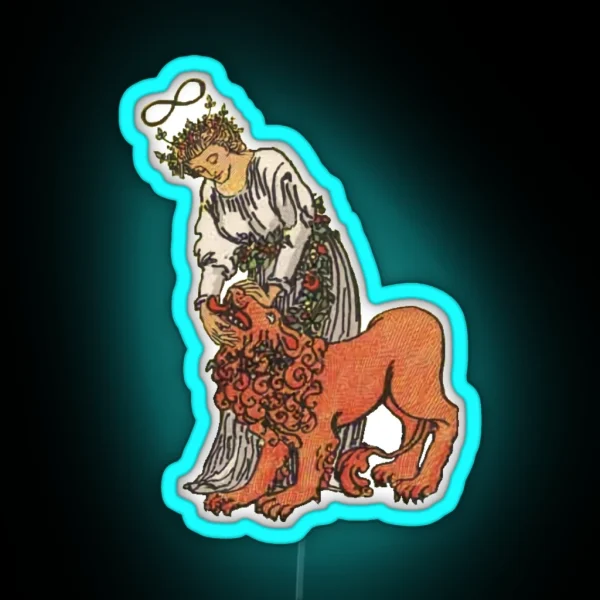 Transparent Tarot Strength RGB Neon Sign