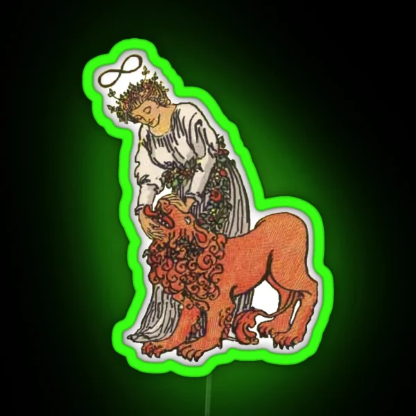 Transparent Tarot Strength RGB Neon Sign