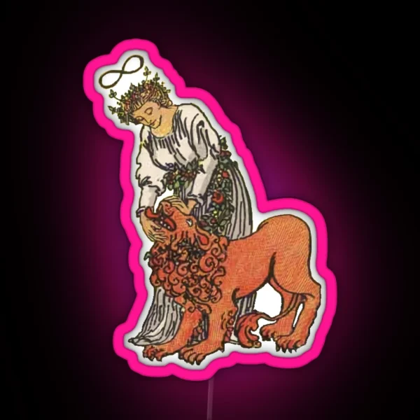 Transparent Tarot Strength RGB Neon Sign