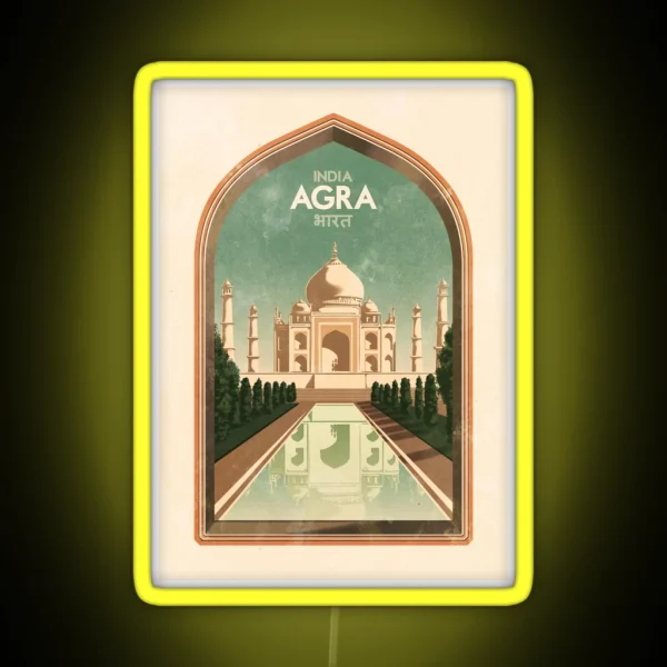 Travel Posters Agra India RGB Neon Sign