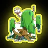 Neon-lit tree from Adventure Time-inspired artwork with vibrant yellow and RGB colors.