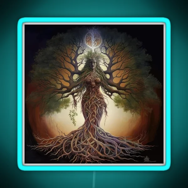 Tree Goddess Series Dryad Vigilance RGB Neon Sign
