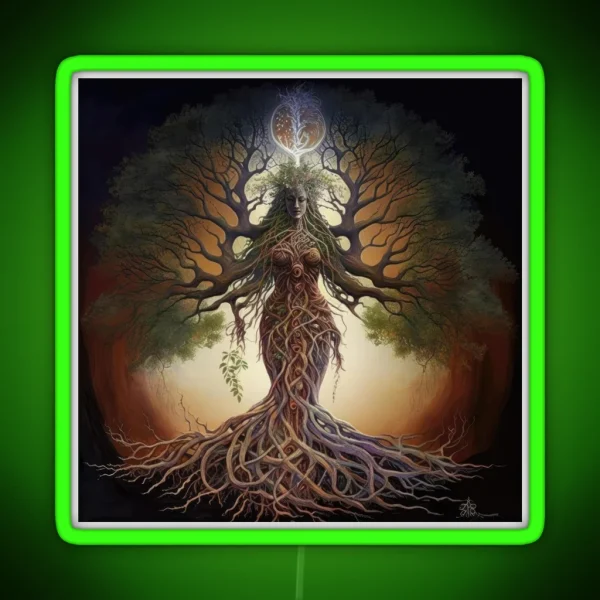 Tree Goddess Series Dryad Vigilance RGB Neon Sign