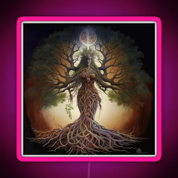 Tree Goddess Series Dryad Vigilance RGB Neon Sign
