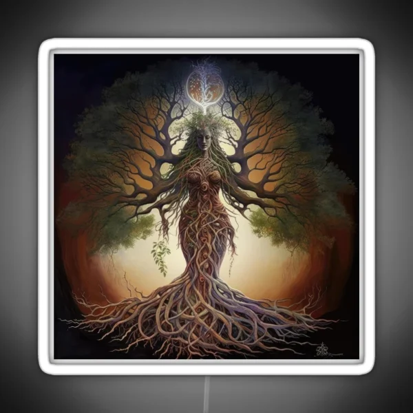 Tree Goddess Series Dryad Vigilance RGB Neon Sign