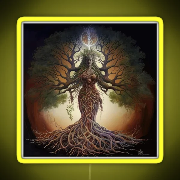 Tree Goddess Series Dryad Vigilance RGB Neon Sign