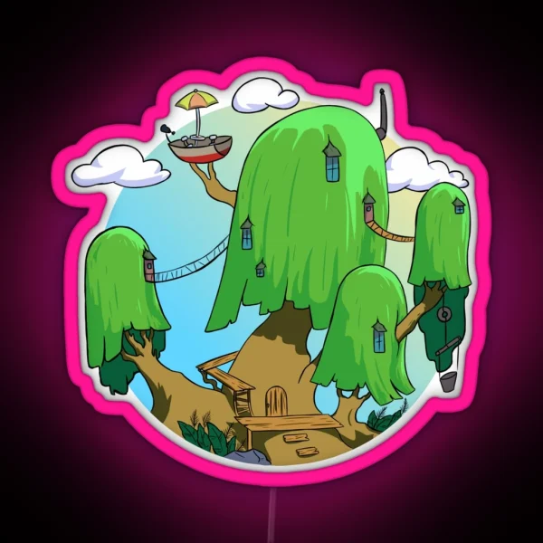Tree House Adventure Time RGB Neon Sign