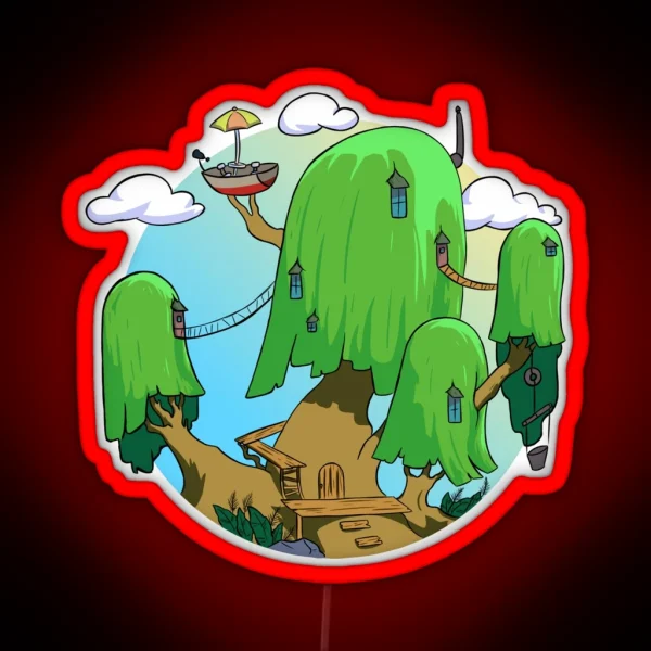 Tree House Adventure Time RGB Neon Sign