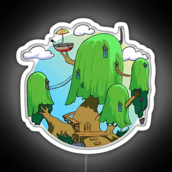 Tree House Adventure Time RGB Neon Sign
