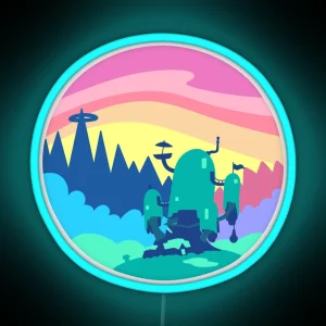 Tree House Vector Landscape RGB Neon Sign