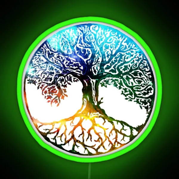 Tree Of Life Mandala RGB Neon Sign