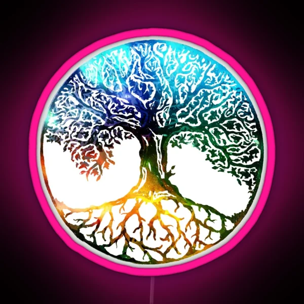 Tree Of Life Mandala RGB Neon Sign