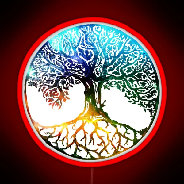 Tree Of Life Mandala RGB Neon Sign