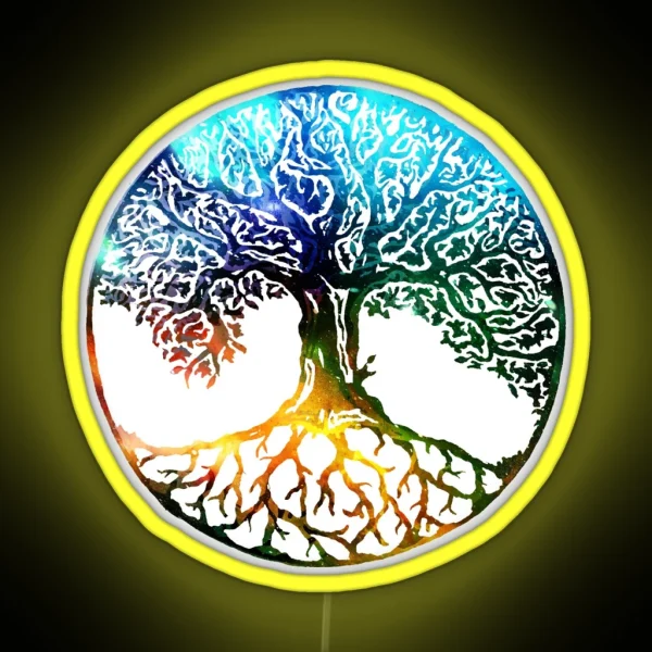 Tree Of Life Mandala RGB Neon Sign