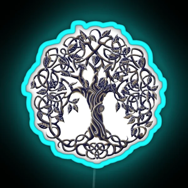 Tree Of Life Silver RGB Neon Sign