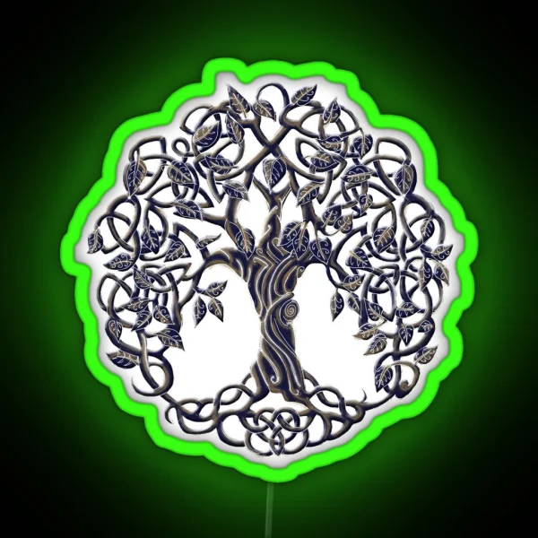 Tree Of Life Silver RGB Neon Sign