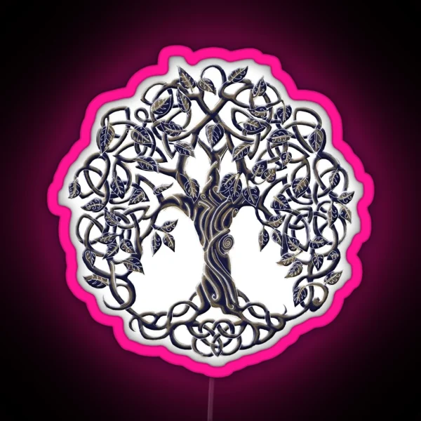 Tree Of Life Silver RGB Neon Sign