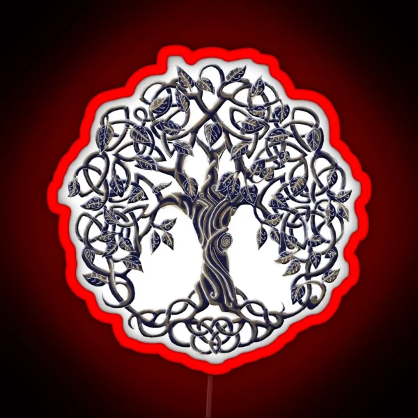 Tree Of Life Silver RGB Neon Sign
