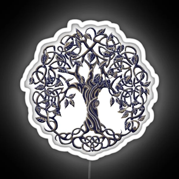 Tree Of Life Silver RGB Neon Sign
