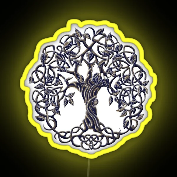Tree Of Life Silver RGB Neon Sign