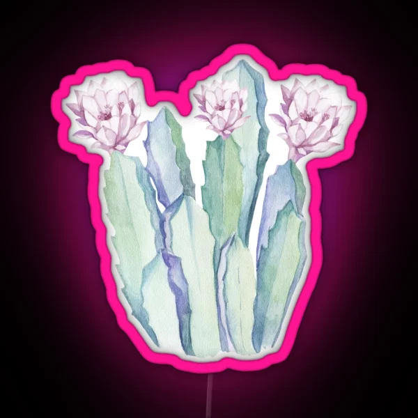 Trendy Cactus Pink And Blue Desert Cacti Southwest Decor RGB Neon Sign