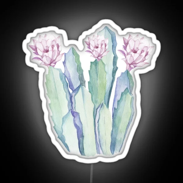 Trendy Cactus Pink And Blue Desert Cacti Southwest Decor RGB Neon Sign