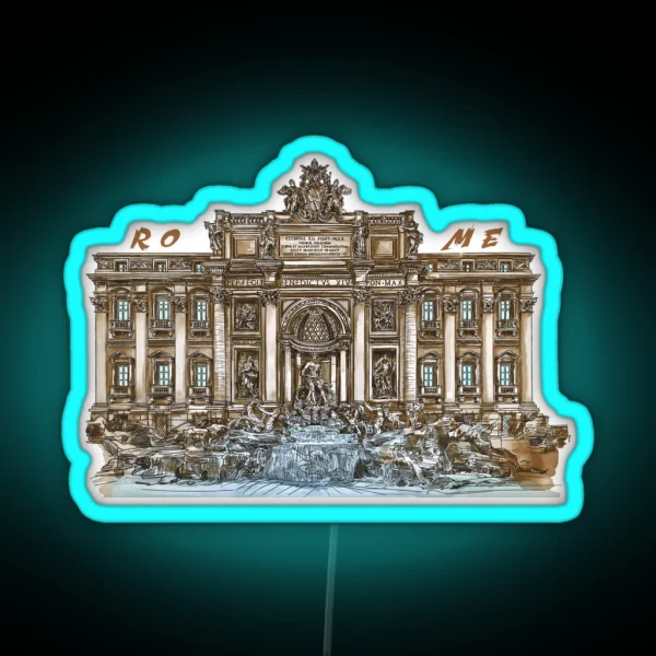Trevi Fountain Rome RGB Neon Sign