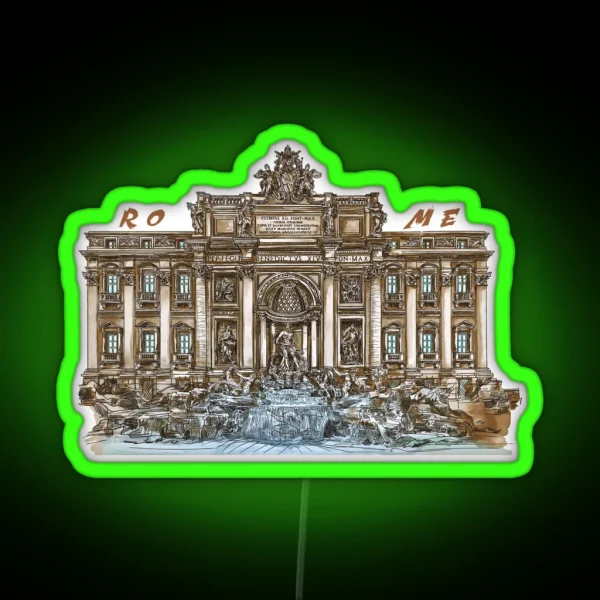 Trevi Fountain Rome RGB Neon Sign