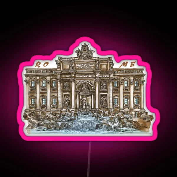 Trevi Fountain Rome RGB Neon Sign