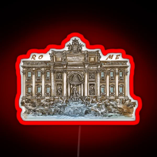 Trevi Fountain Rome RGB Neon Sign