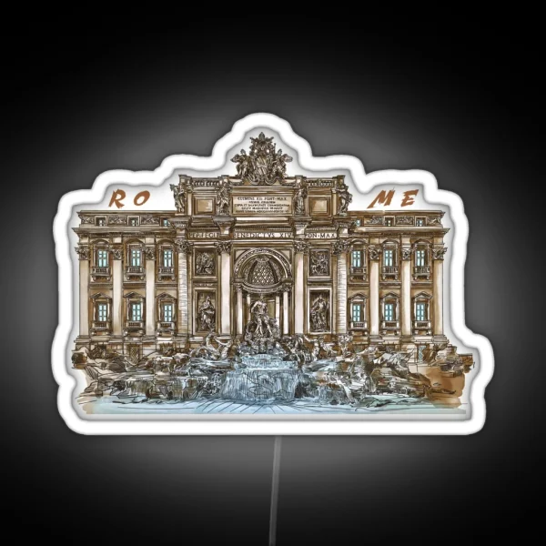 Trevi Fountain Rome RGB Neon Sign